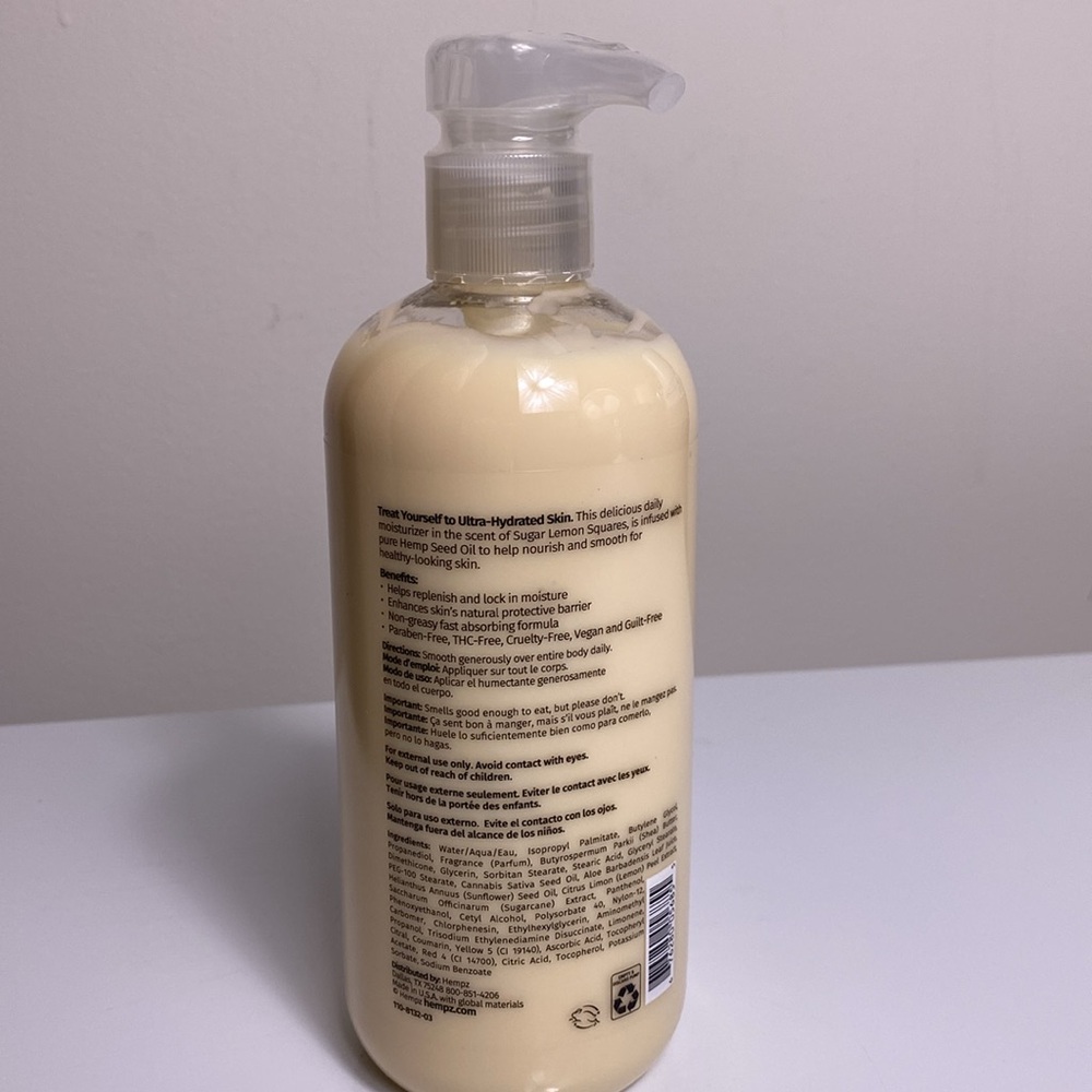 Hempz Treats SUGAR LEMON SQUARES Body Lotion Hemp Seed Oil 16.5 Oz NEW Sealed - Picture 4 of 6